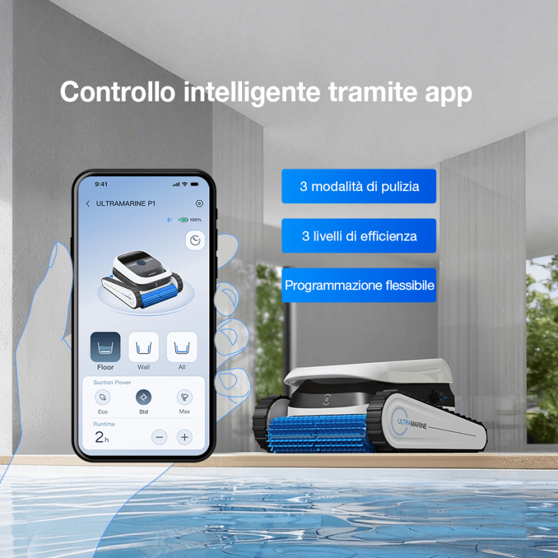 Robot Piscina Automatico ECOVACS ULTRAMARINE P1 Senza Fili