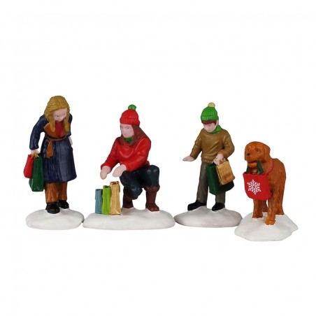 Festive Holiday Shoppers Set Of 4 Ref. 62635