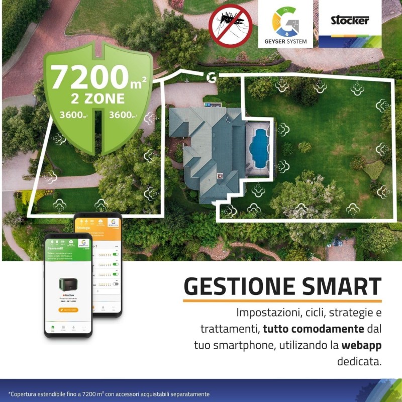 Geyser Stocker PRO DUAL Complete Kit Professional Automatic Mosquito System 7200 m2