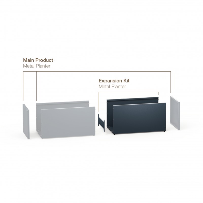 Modular Garden Divider Herstera PLANTER 50 in Metal Anthracite Color 200x50x50 cm