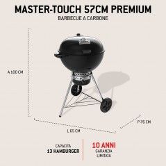 Barbecue Weber a Carbone Master-Touch GBS Premium E-5770 Ø 57 cm Black Cod. 17301004