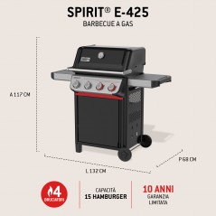 Weber Gas Barbecue Spirit E-425 Black Ref. 1500797