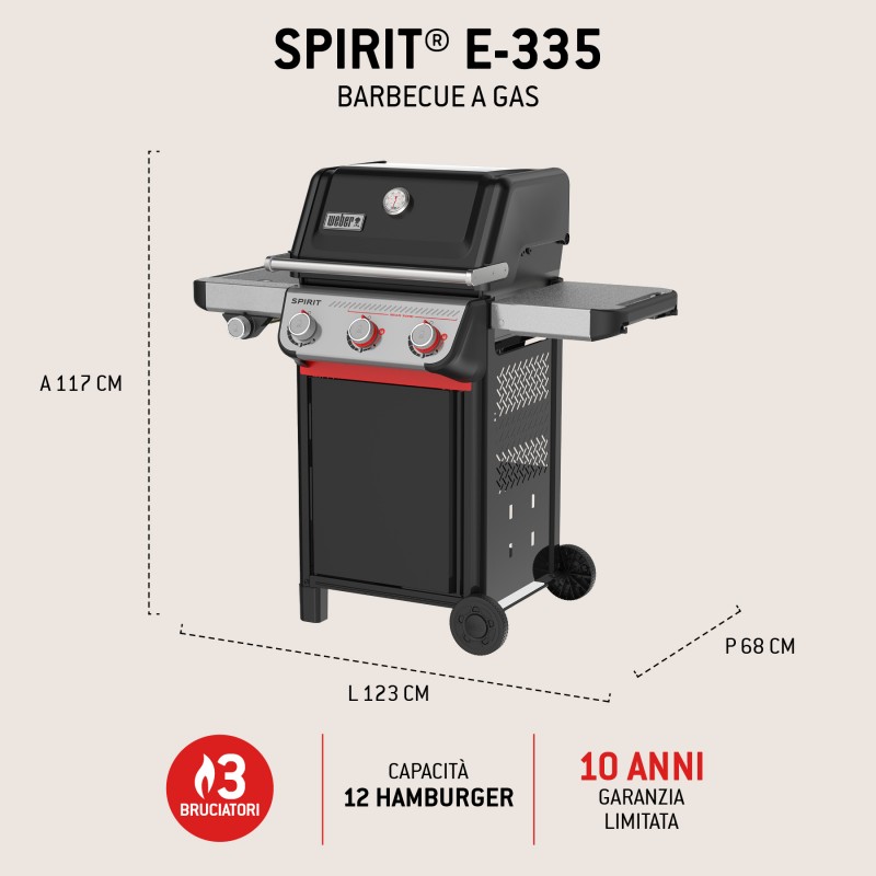 Weber Gas Barbecue Spirit E-335 Black Ref. 1500915 Weber Gas Barbecue Spirit E-335 Black Ref. 1500915