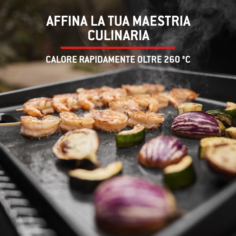 Piastra Weber a Gas Slate GPSB 76 cm Premium Con Fornello Laterale Black Cod. 1500247 Piastra Weber a Gas Slate GPSB 76 cm Premium Con Fornello Laterale Black Cod. 1500247