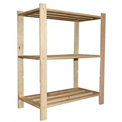 Scaffale in Pino Massiccio Grezzo 3 Ripiani a Doghe 70x30x94 cm Unionwood