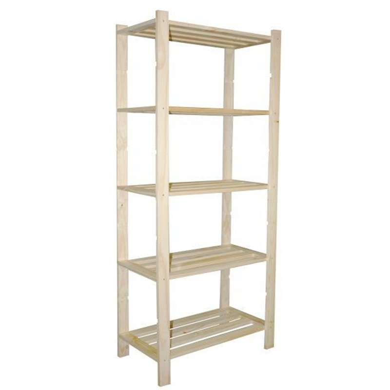 Scaffale in Pino Massiccio Grezzo 5 Ripiani a Doghe 70x30x170 cm Unionwood Scaffale in Pino Massiccio Grezzo 5 Ripiani a Doghe 70x30x170 cm Unionwood