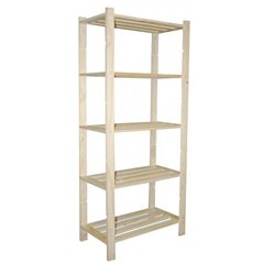Scaffale in Pino Massiccio Grezzo 5 Ripiani a Doghe 75x40x170 cm Unionwood