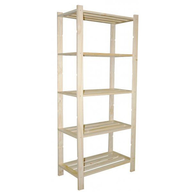 Scaffale in Pino Massiccio Grezzo 5 Ripiani a Doghe 75x40x170 cm Unionwood Scaffale in Pino Massiccio Grezzo 5 Ripiani a Doghe 75x40x170 cm Unionwood