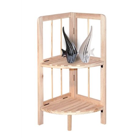Scaffale Angolare in Pino 2 Ripiani 27x27x60 cm Unionwood