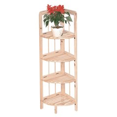 Scaffale Angolare in Pino 4 Ripiani 27x27x109 cm Unionwood