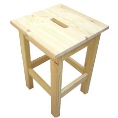 Sgabello in Pino Massiccio Grezzo 30x30x44 cm Unionwood