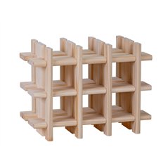 Cantinetta Portabottiglie Modulare in Pino Massiccio 9 Posti 43,4x22x32,5 cm Unionwood