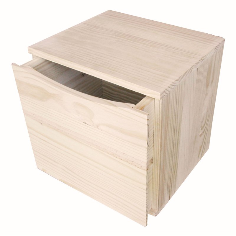 Mobile Modulare in Pino Massiccio Grezzo con 1 Cassetto 36x30x36 cm Unionwood Mobile Modulare in Pino Massiccio Grezzo con 1 Cassetto 36x30x36 cm Unionwood
