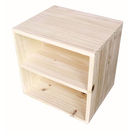 Mobile Modulare in Pino Massiccio Grezzo con 1 Ripiano 36x30x36 cm Unionwood