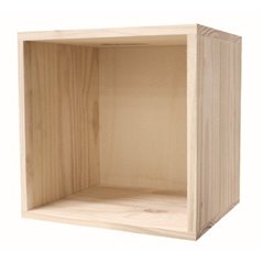 Mobile Modulare in Pino Massiccio Grezzo con 1 Scomparto 36x30x36 cm Unionwood