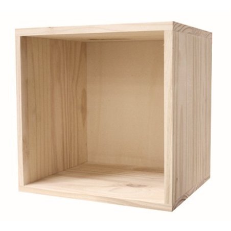 Mobile Modulare in Pino Massiccio Grezzo con 1 Scomparto 36x30x36 cm Unionwood