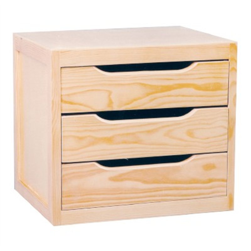 Cassettiera in Pino Massiccio Grezzo 3 Cassetti 39x30x29,5 cm Unionwood Cassettiera in Pino Massiccio Grezzo 3 Cassetti 39x30x29,5 cm Unionwood