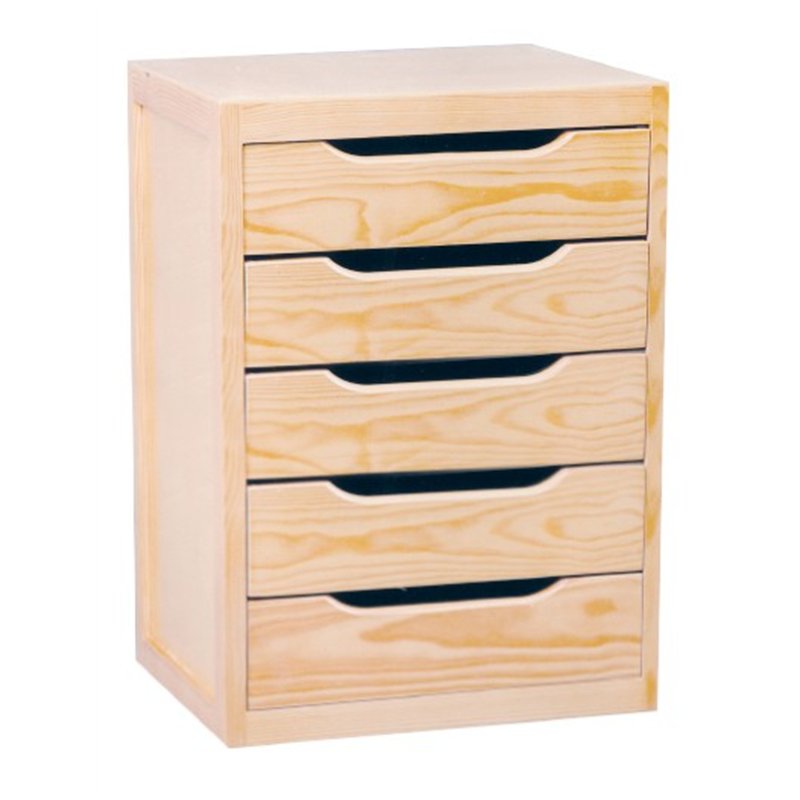 Cassettiera in Pino Massiccio Grezzo 5 Cassetti 39x30x46 cm Unionwood Cassettiera in Pino Massiccio Grezzo 5 Cassetti 39x30x46 cm Unionwood