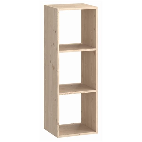 Libreria KUBIK in Pino Massiccio Grezzo 3 Vani 36x30x104,9 cm Unionwood
