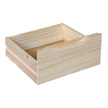Cassetto Interno per Libreria KUBIK in Pino Massiccio Grezzo 32,7x27x16 cm Unionwood