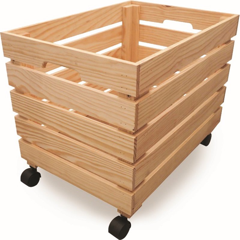 Cassetta CREABOX in Pino Massiccio Grezzo con Ruote 50x35x35 cm Unionwood Cassetta CREABOX in Pino Massiccio Grezzo con Ruote 50x35x35 cm Unionwood