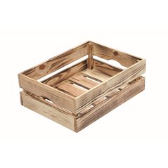 Cassetta in Pino Massiccio Grezzo Effetto Fiammato 40x30x14 cm Unionwood