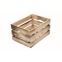 Cassetta in Pino Massiccio Grezzo Effetto Fiammato 40x30x24 cm Unionwood