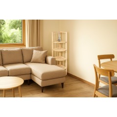 Scaffale Angolare in Pino 4 Ripiani 27x27x109 cm Unionwood