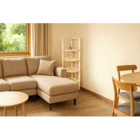 Scaffale Angolare in Pino 4 Ripiani 27x27x109 cm Unionwood