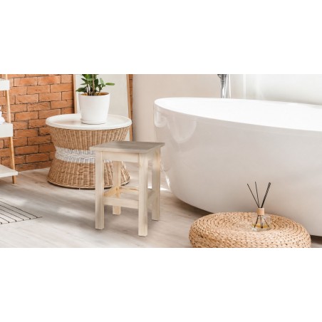 Sgabello in Pino Grezzo 30x30x44 cm Unionwood