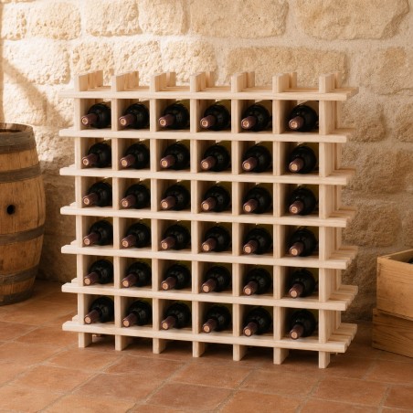 Cantinetta Portabottiglie Modulare in Pino 36 Posti 75,9x22x75,9 cm Unionwood