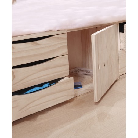 Mobile Modulare in Pino Massiccio Grezzo con 1 Porta 36x30x36 cm Unionwood