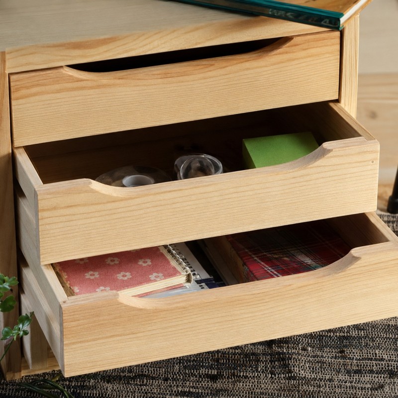 Cassettiera in Pino Massiccio Grezzo 3 Cassetti 39x30x29,5 cm Unionwood Cassettiera in Pino Massiccio Grezzo 3 Cassetti 39x30x29,5 cm Unionwood
