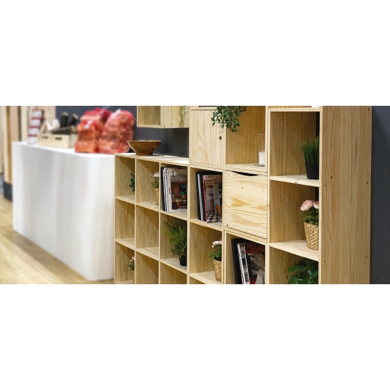 Libreria KUBIK in Pino Massiccio Grezzo 9 Vani 104,8x30x104,9 cm Unionwood Libreria KUBIK in Pino Massiccio Grezzo 9 Vani 104,8x30x104,9 cm Unionwood