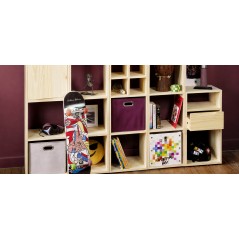 Cassetto Interno per Libreria KUBIK in Pino Massiccio Grezzo 32,7x27x16 cm Unionwood