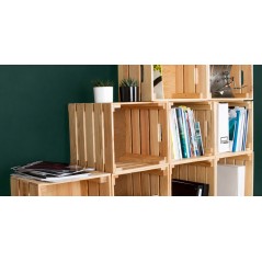 Cassetta CREABOX in Pino Massiccio Grezzo 35x35x35 cm Unionwood