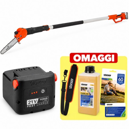 PROMO Stocker Kit Motosega telescopica + Batteria 4 Ah