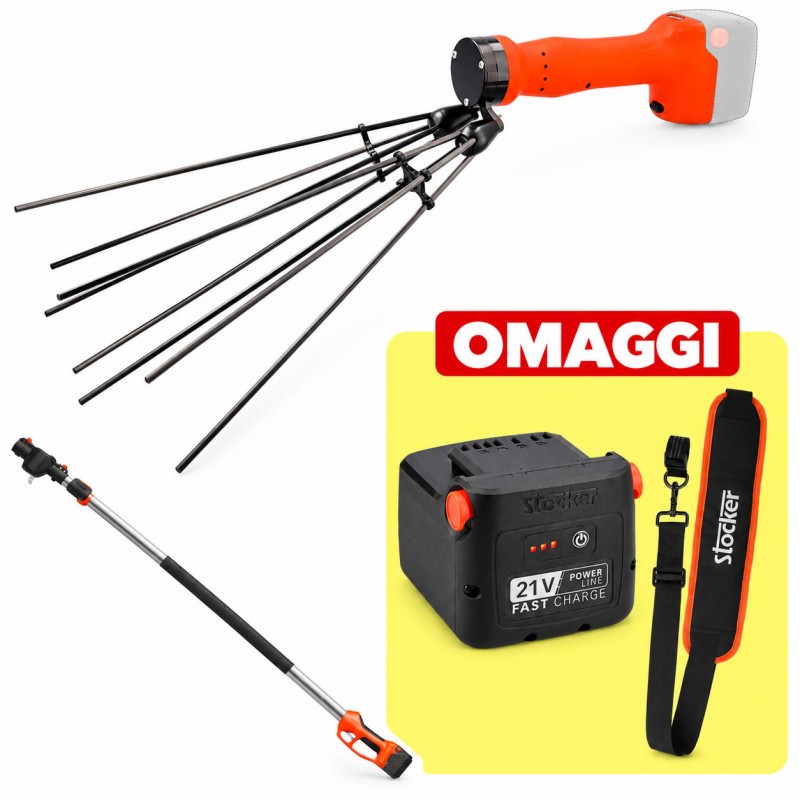 PROMO Stocker Kit Abbacchiatore Magma E-35  + Manico + Batteria 4 Ah 21V