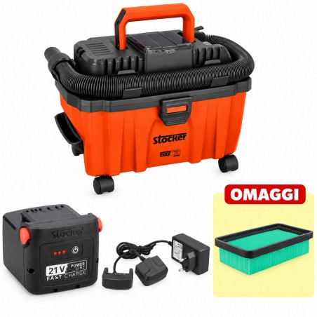 PROMO Stocker Kit Aspirapolvere + Filtro + Batteria 2,6 Ah + Caricabatterie