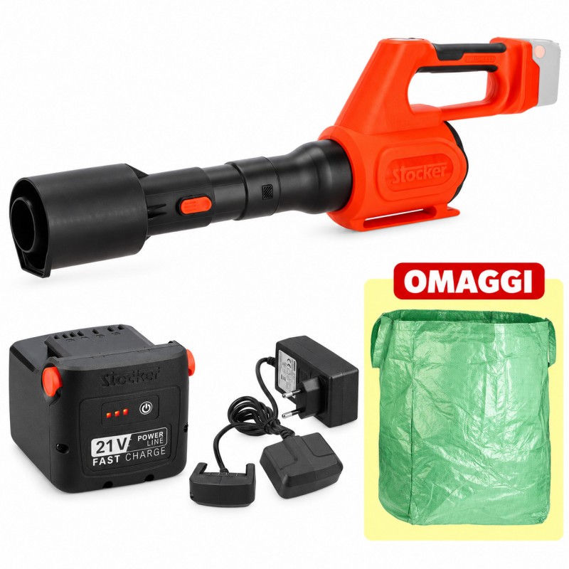 PROMO Stocker Kit Soffiatore + Batteria 4 Ah 21V + Caricabatterie PROMO Stocker Kit Soffiatore + Batteria 4 Ah 21V + Caricabatterie