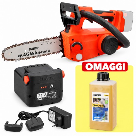 PROMO Stocker Kit Motosega Magma E-250 La + Batteria 2,6 Ah 21V + Caricabatterie