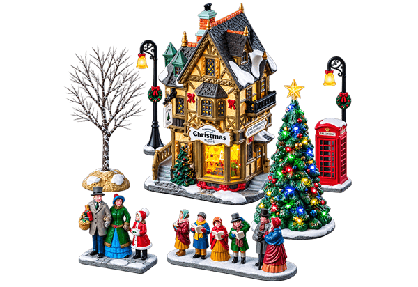 Set di villaggio di Natale Lemax con negozio di Natale