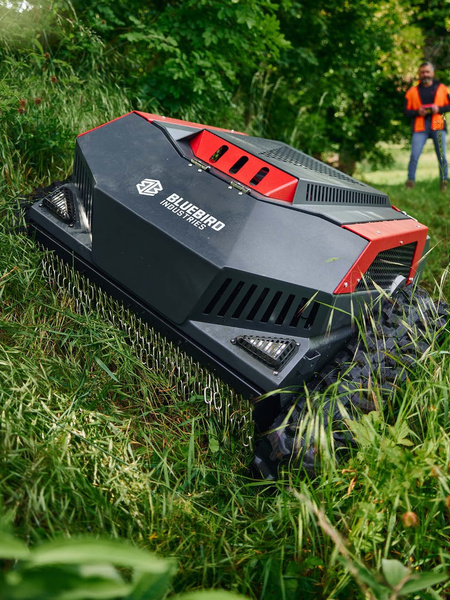 Mowing with the Blue Bird Remote Control range.