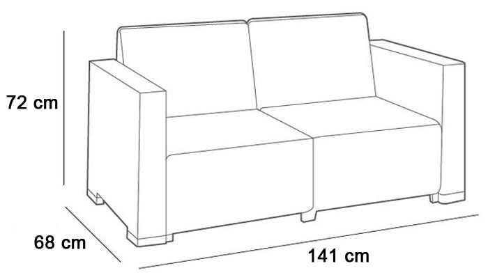 Keter California 2 Seater Sofa Dimensions