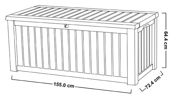 Arcón de exterior Rockwood 155x72,4x64,4 cm y 570L - Marrón