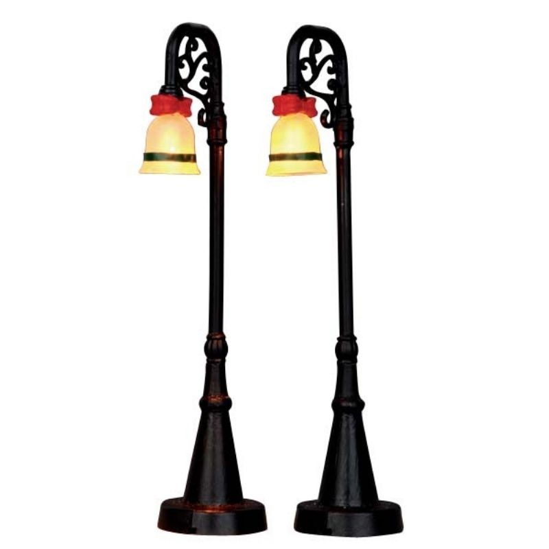 Bell Ornament Lamp Post Set of 2