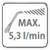 Flusso d'acqua Max 5.3 l/m